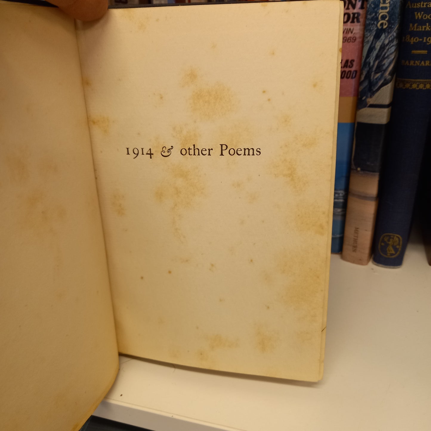 1914 and Other Poems by Rupert Brooke – Sidgwick & Jackson, 1926 – Hardcover (Good Condition)-Poetry / World War I Literature-Tilbrook and Co