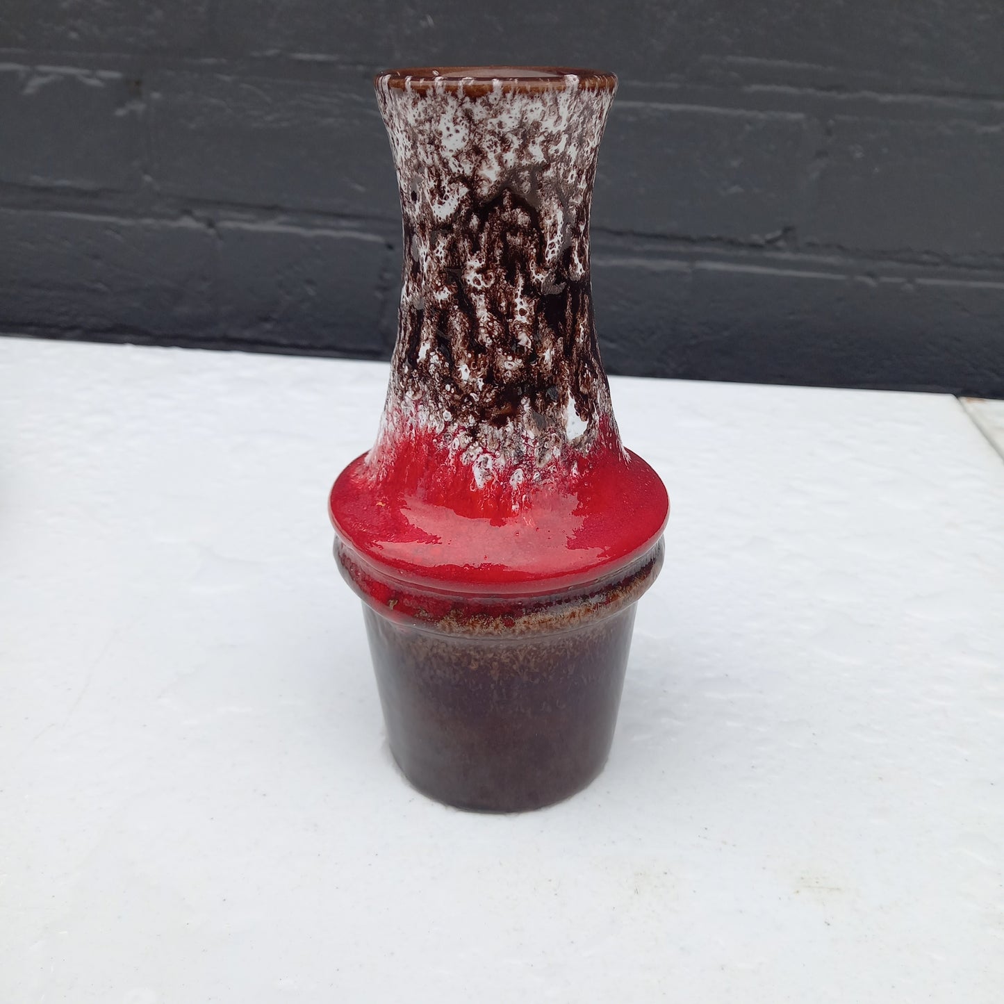 Vintage West German Scheurich Fabiola Vase No. 209-18 – Mid Century Pottery, 1970s WGP Ceramics, MCM Brown & Red-Vintage Vase-Tilbrook and Co