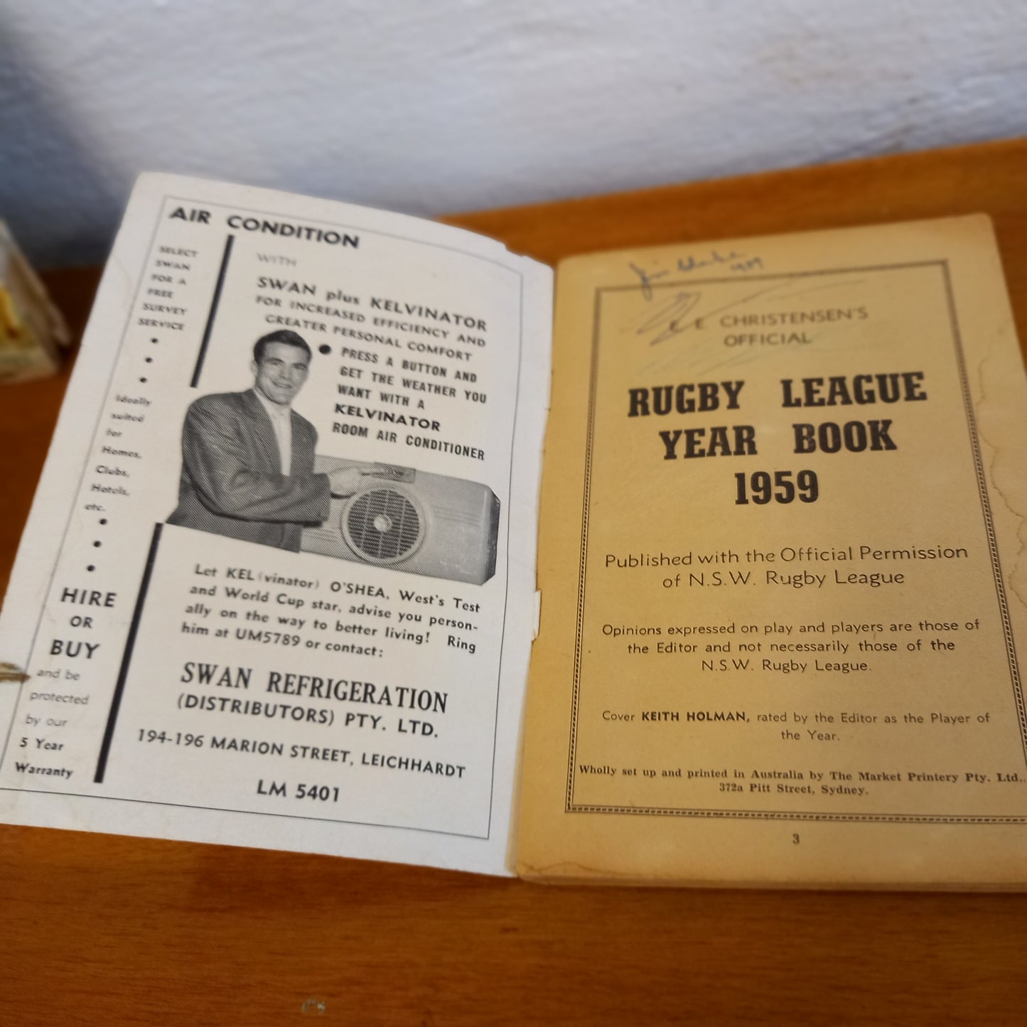E.E. Christensen's Official Rugby League Yearbook 1959 by E.E. Christensen-Book-Tilbrook and Co