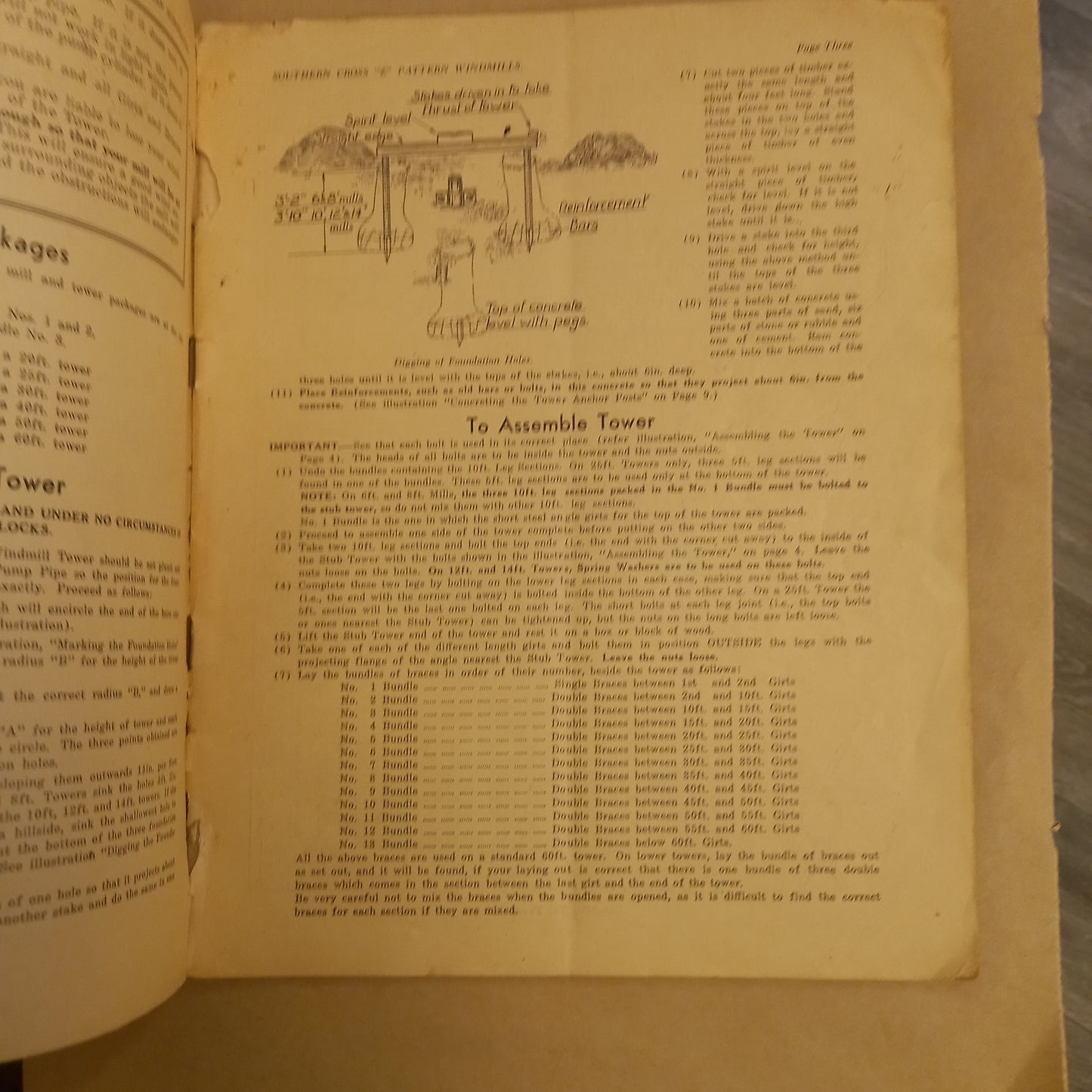 Erection and Maintenance Instructions for Southern Cross "Z" Pattern Windmills (c.1950s)-Vintage Machinery Manual-Tilbrook and Co