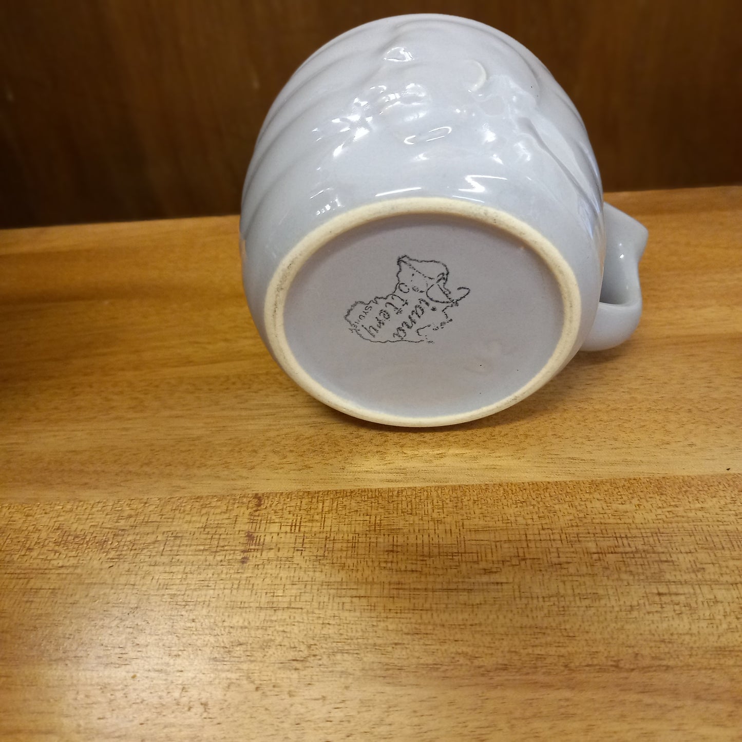 Vintage Diana Ware Pottery Shaving Mug – Grey with Aboriginal Head Motif-Vintage shaving mug / Australian pottery-Tilbrook and Co