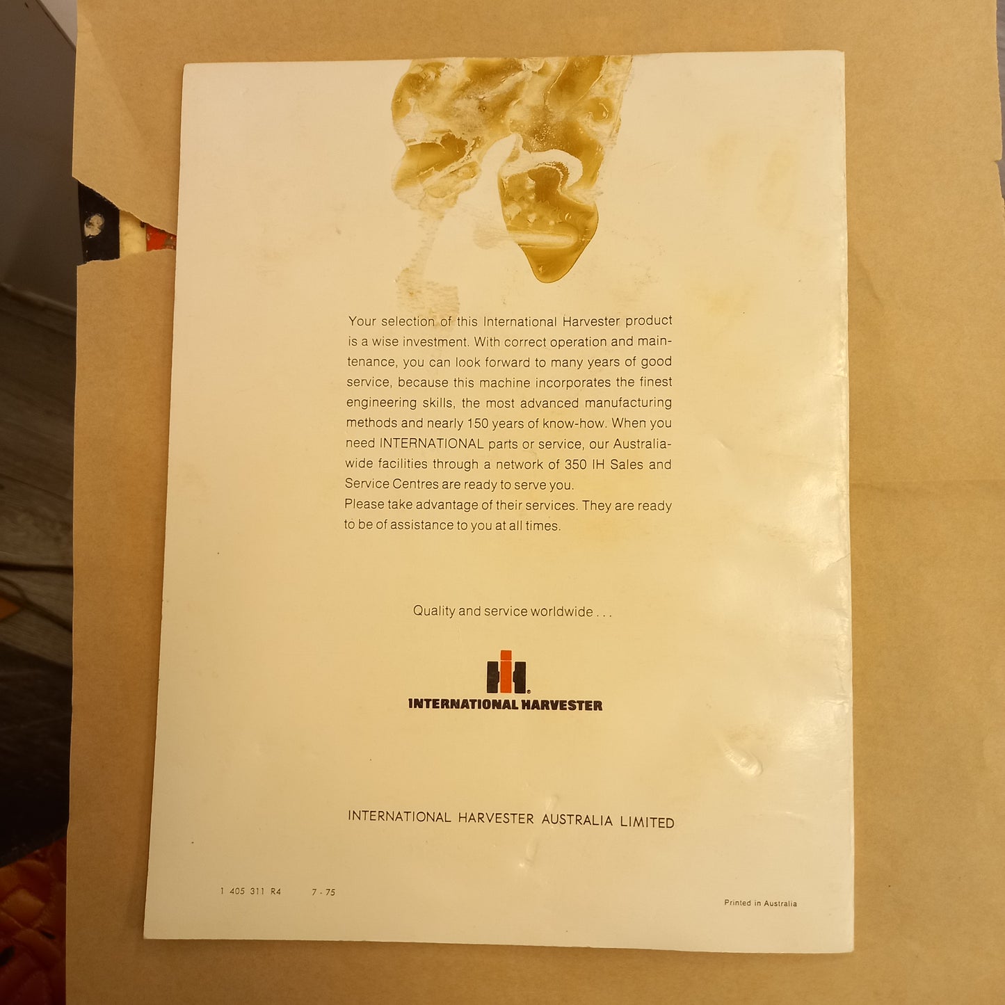 International 2-11 Scarifier Instruction Manual – International Harvester – c.1975 (Good Condition)-Vintage Agricultural Manuals / Machinery Instructions-Tilbrook and Co