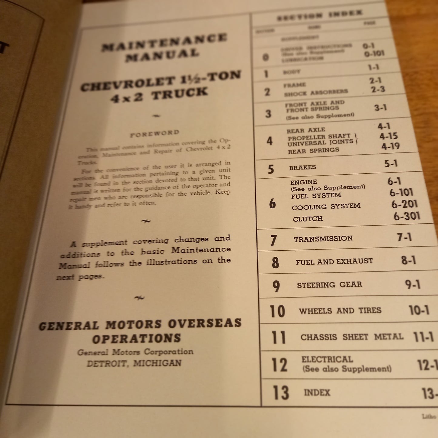 Maintenance Manual – Chevrolet 1 ½ Ton 4x2 Truck Models 4403 & 4409 (1941)-Vintage Automotive Maintenance Manual-Tilbrook and Co