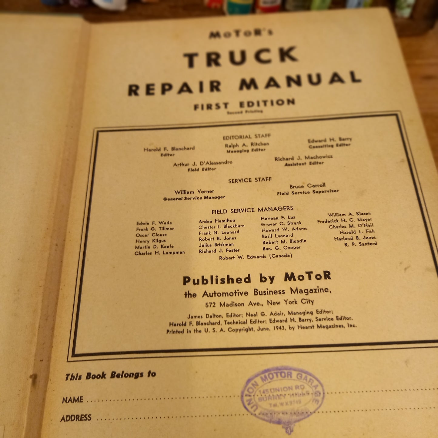 Motor's Truck and Tractor Repair Manual – 4th Edition, 1st Printing (1951, Hardcover)-Vintage Technical Manual / Automotive & Agricultural Engineering-Tilbrook and Co