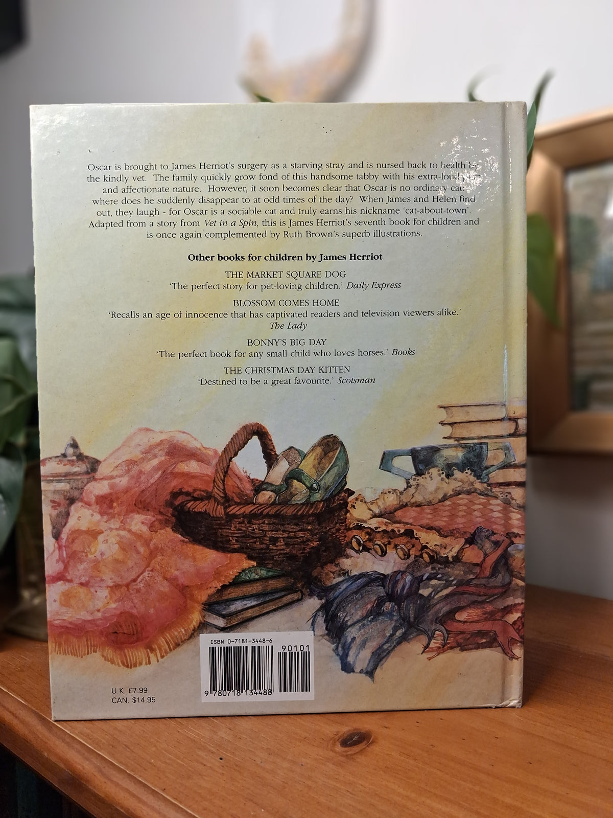Oscar Cat-About-Town – James Herriot, Illustrated by Ruth Brown (1990)-Vintage Children’s Picture Book / Animal Story-Tilbrook and Co