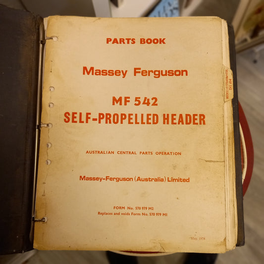 Parts Book – Massey Ferguson MF542 Self-Propelled Header (May 1974)-Vintage Machinery Manual-Tilbrook and Co