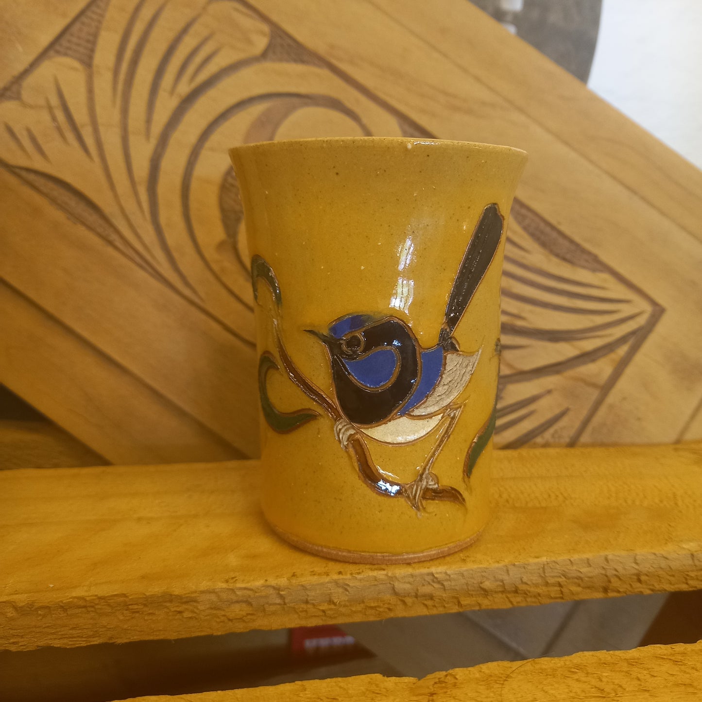 Pilliga Pottery Blue Wren small vase-Decor-Tilbrook and Co