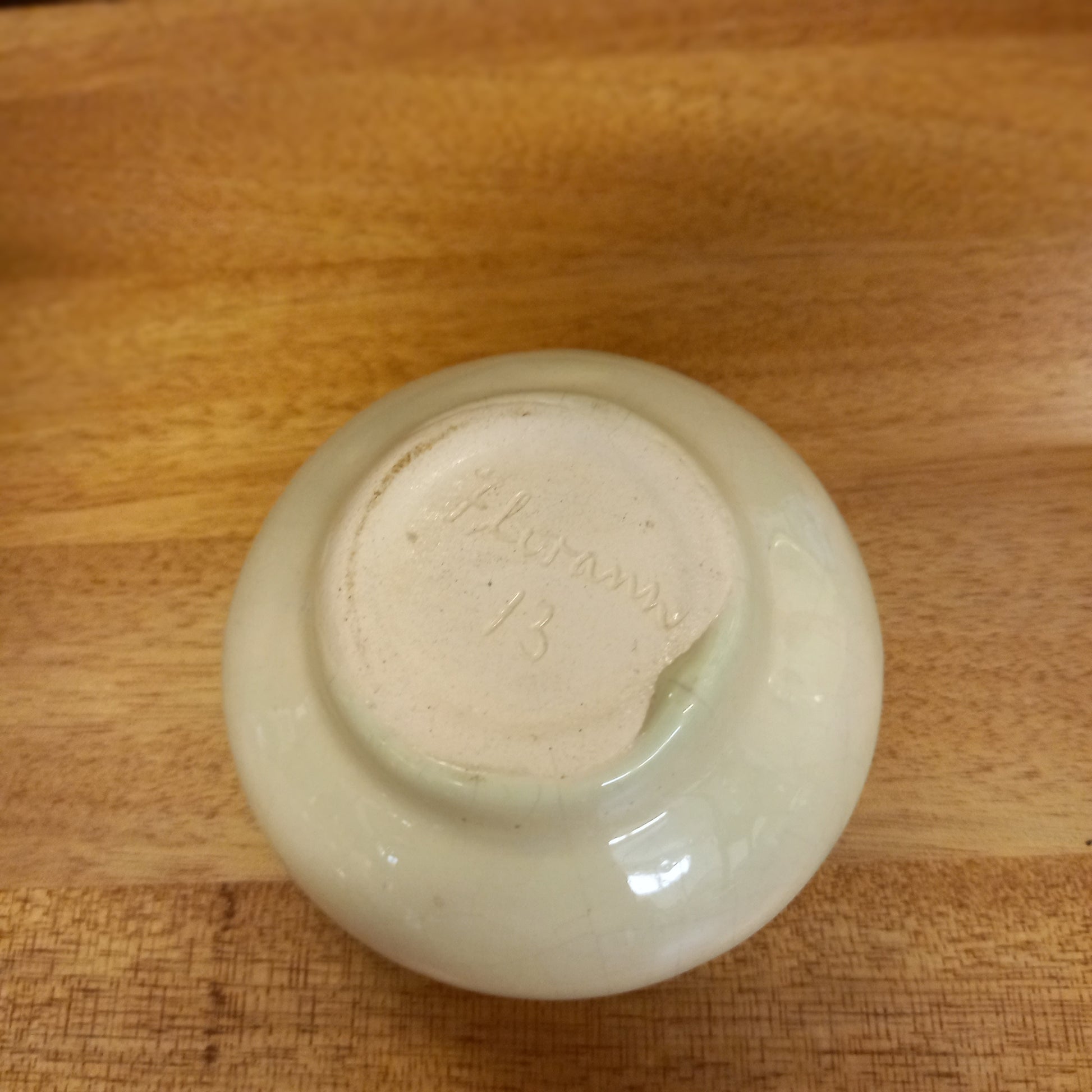 Florann Pottery Small Green Vase – Flannel Flower Design-Vintage Australian pottery / Studio art vase-Tilbrook and Co