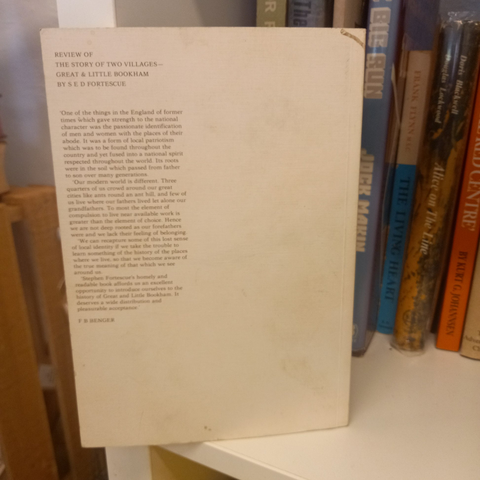 People & Places: Great & Little Bookham by S. E. D. Fortescue (1978, Softcover)-Book – Local History / British Village Life-Tilbrook and Co