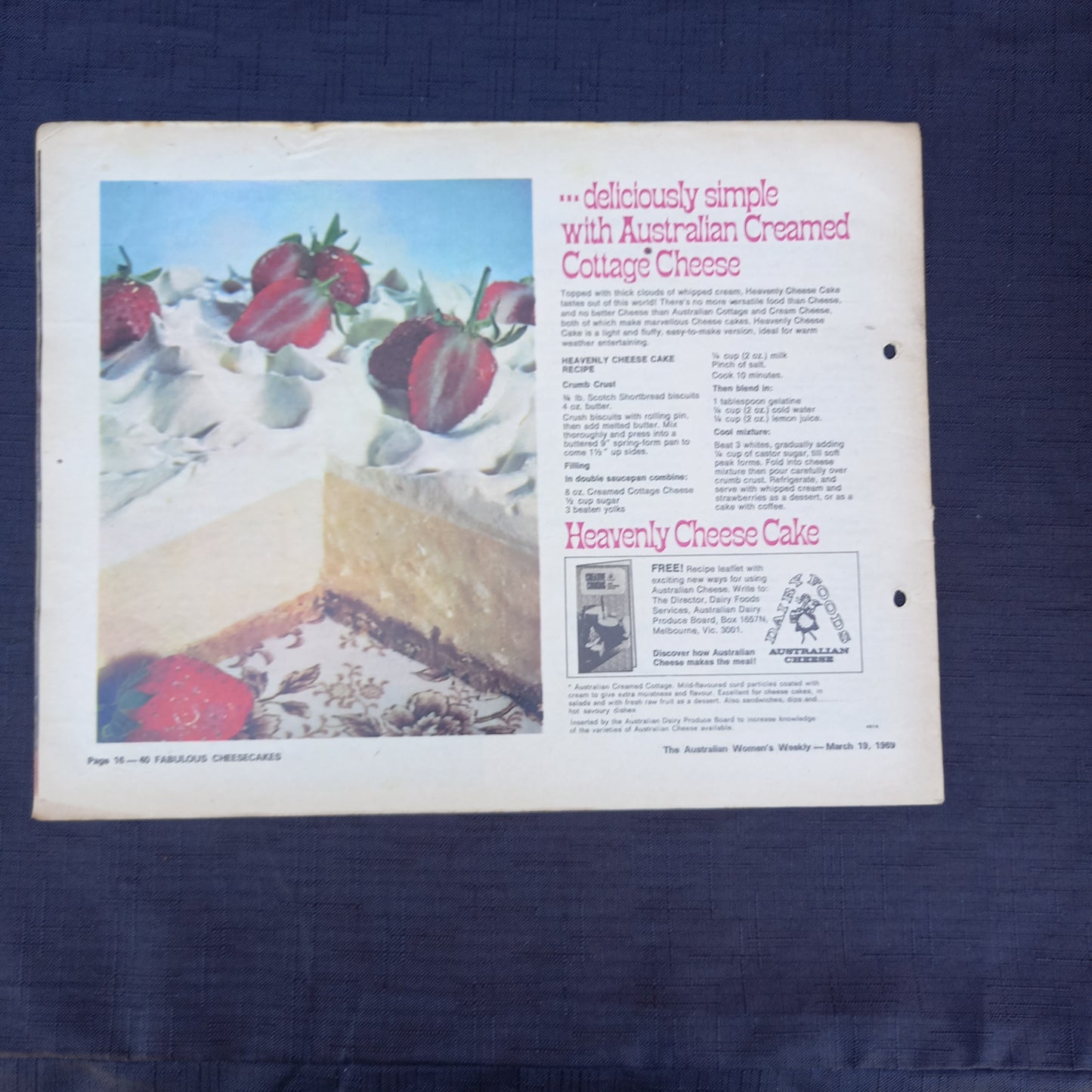 The Australian Women's Weekly presents 40 Fabulous Cheesecakes-Ephemera-Tilbrook and Co