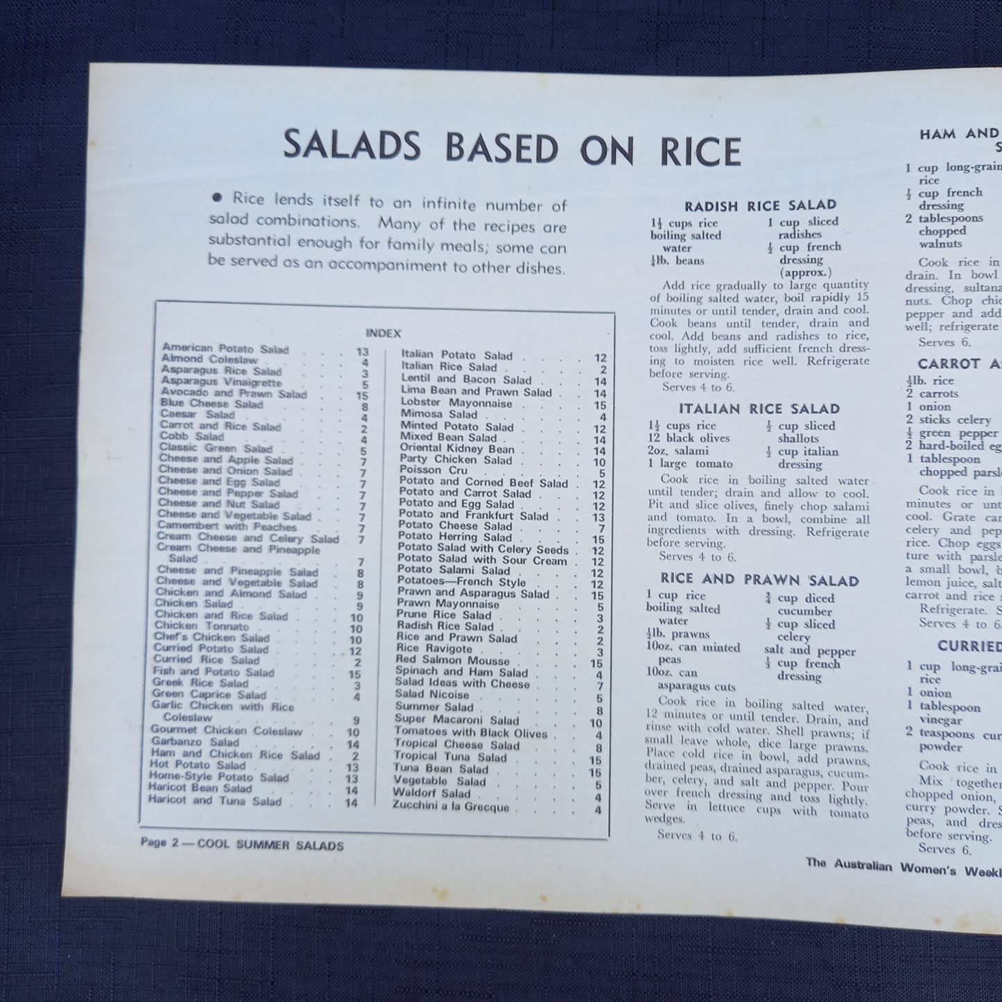 The Australian Women's Weekly presents Cool Summer Salads-Ephemera-Tilbrook and Co