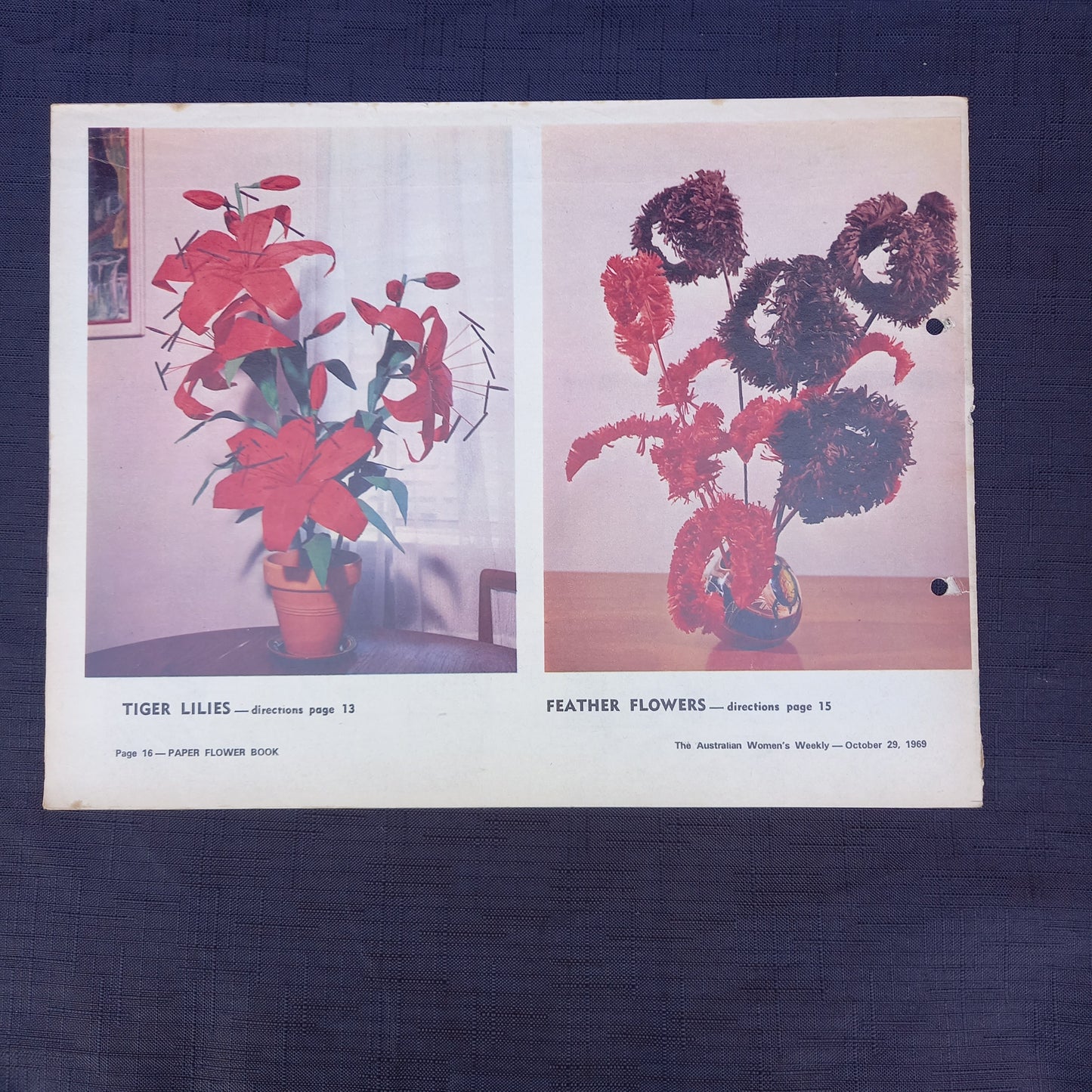 The Australian Women’s Weekly Presents Crepe Paper Flowers to Make for Your Home (1969 Supplement)-Vintage Craft Booklet / Homemaking Supplement-Tilbrook and Co