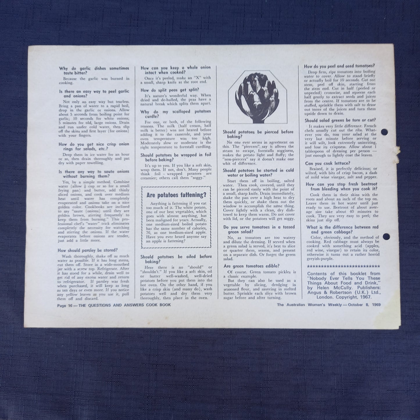 The Australian Women's Weekly presents Nobody Ever Tells You These Things About Food and Drink-Ephemera-Tilbrook and Co