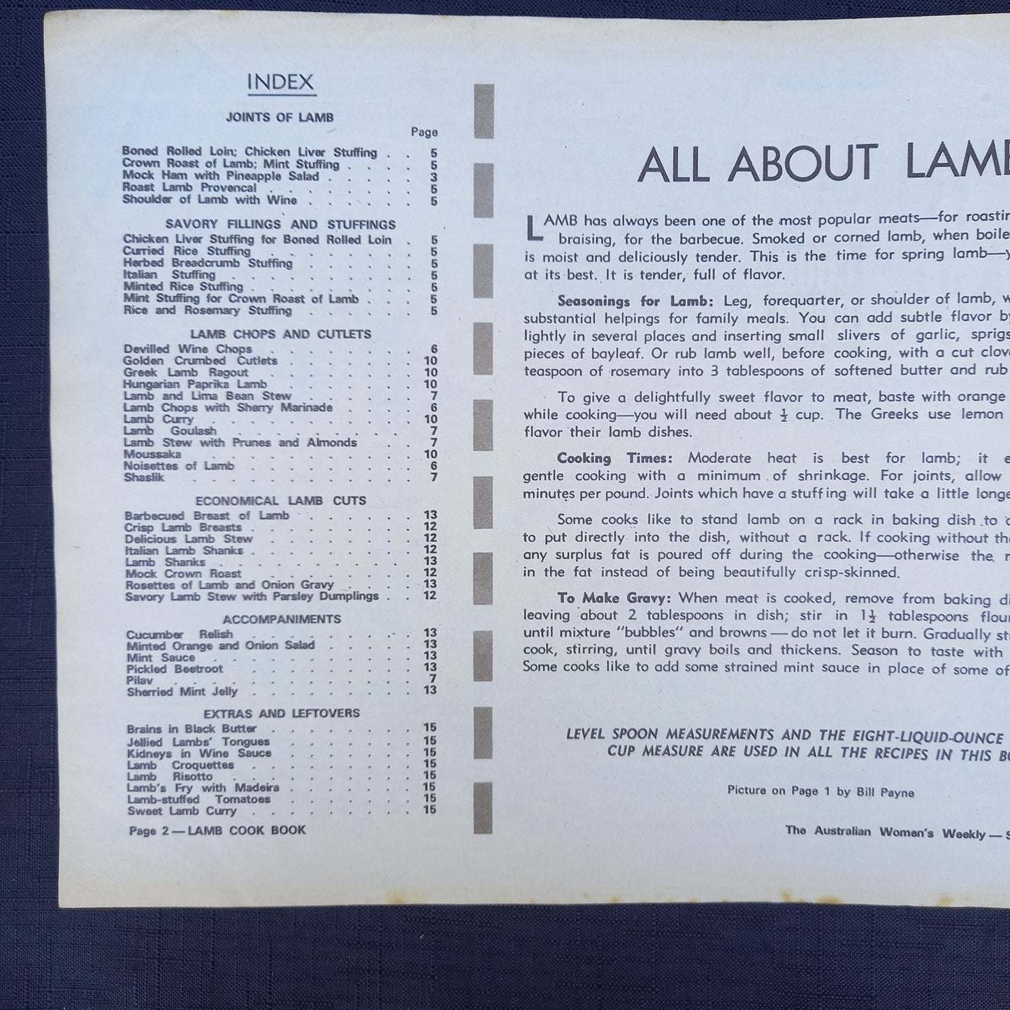 The Australian Women's Weekly presents Spring Lamb Cook Book-Ephemera-Tilbrook and Co