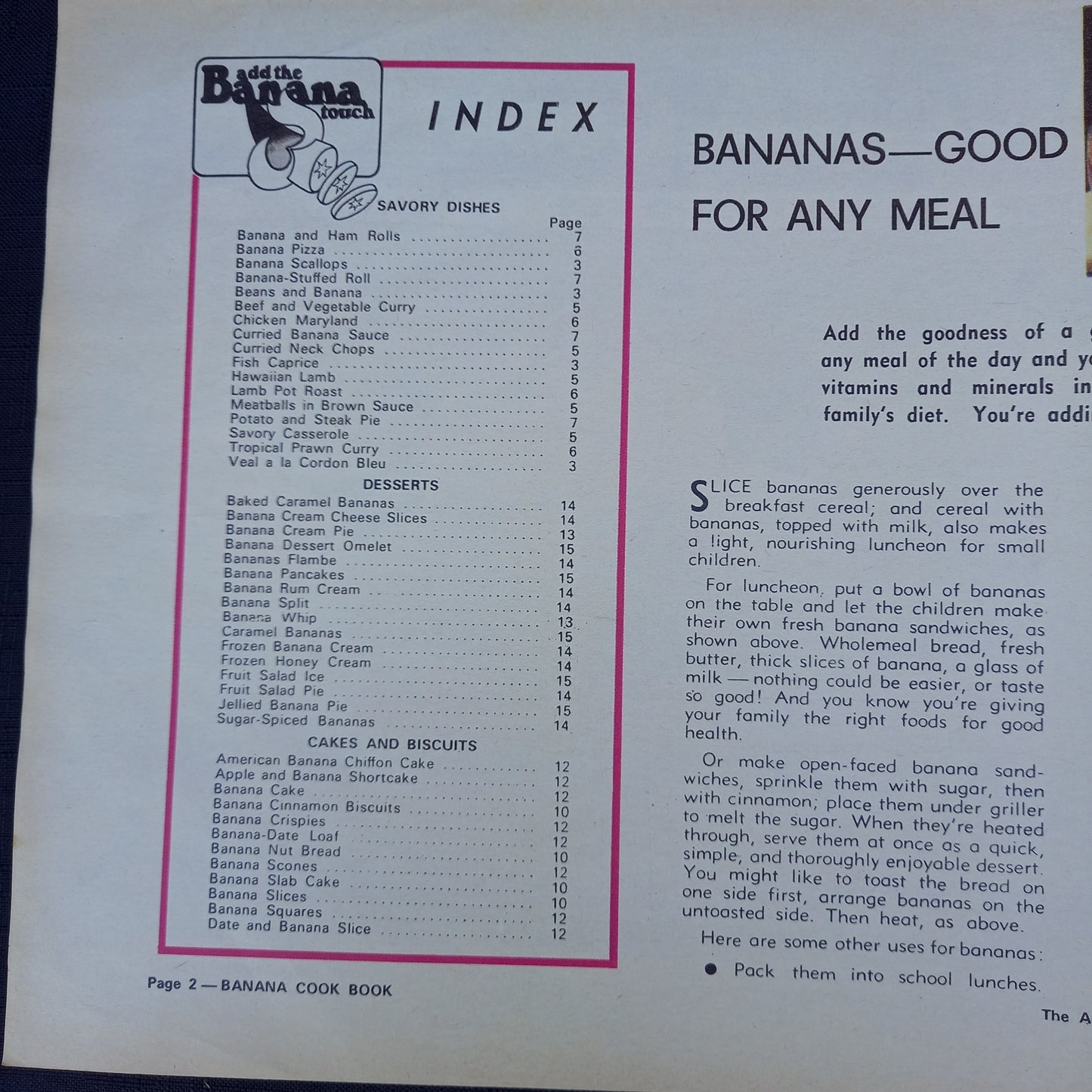 The Australian Women's Weekly presents The Banana Cook Book-Ephemera-Tilbrook and Co