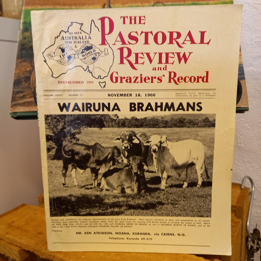 The Pastoral Review and Graziers' Record – November 18, 1966-Vintage agricultural journal / Industry periodical-Tilbrook and Co