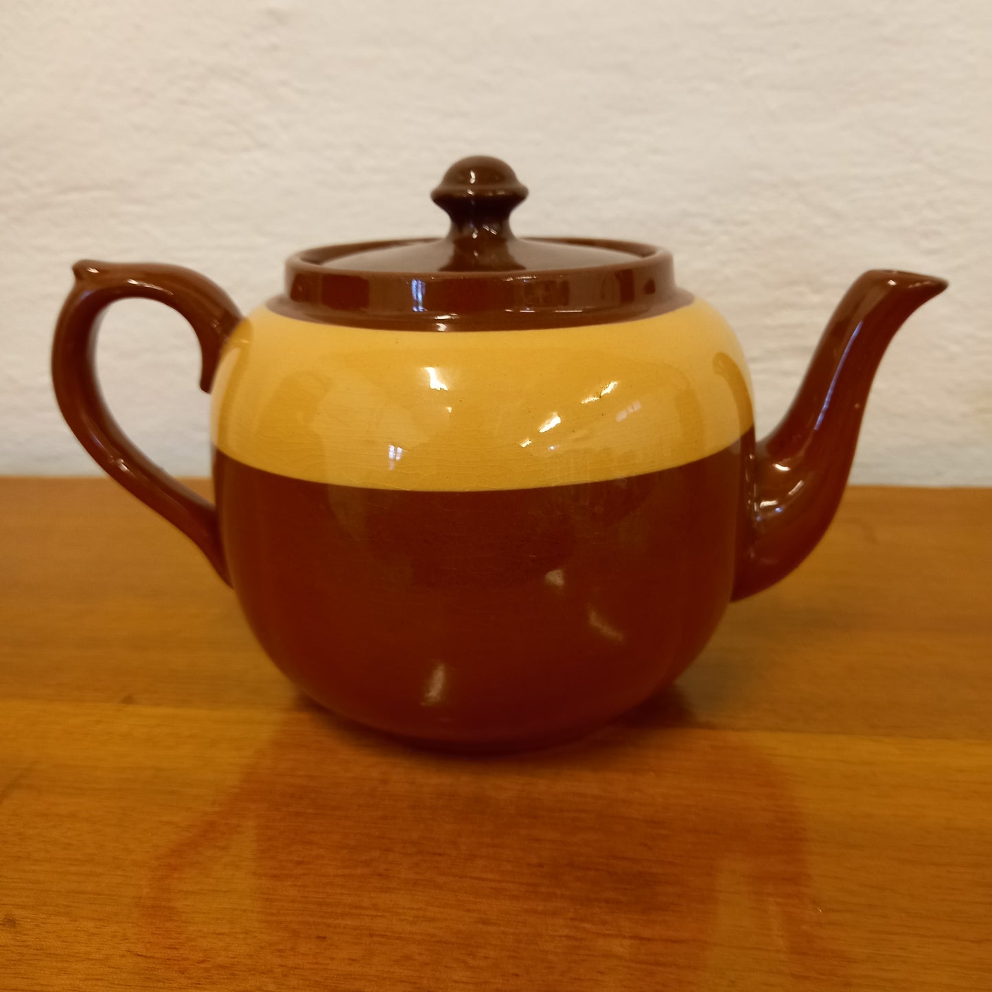 Vintage The Western Stores (rural NSW) brown & mustard 4 cup ea Pot Gibsons UK-Kitchenalia-Tilbrook and Co