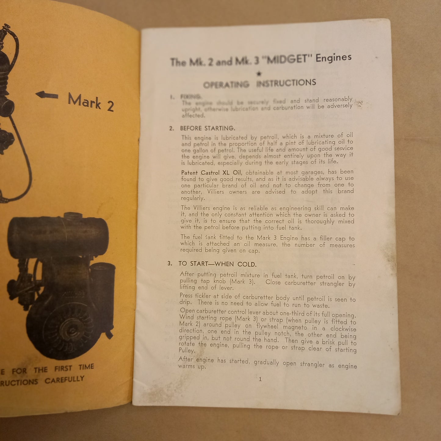 Villiers Midget MK2 & MK3 2-Stroke Engine – Handbook and Parts List List-Manuals & Guides-Tilbrook and Co