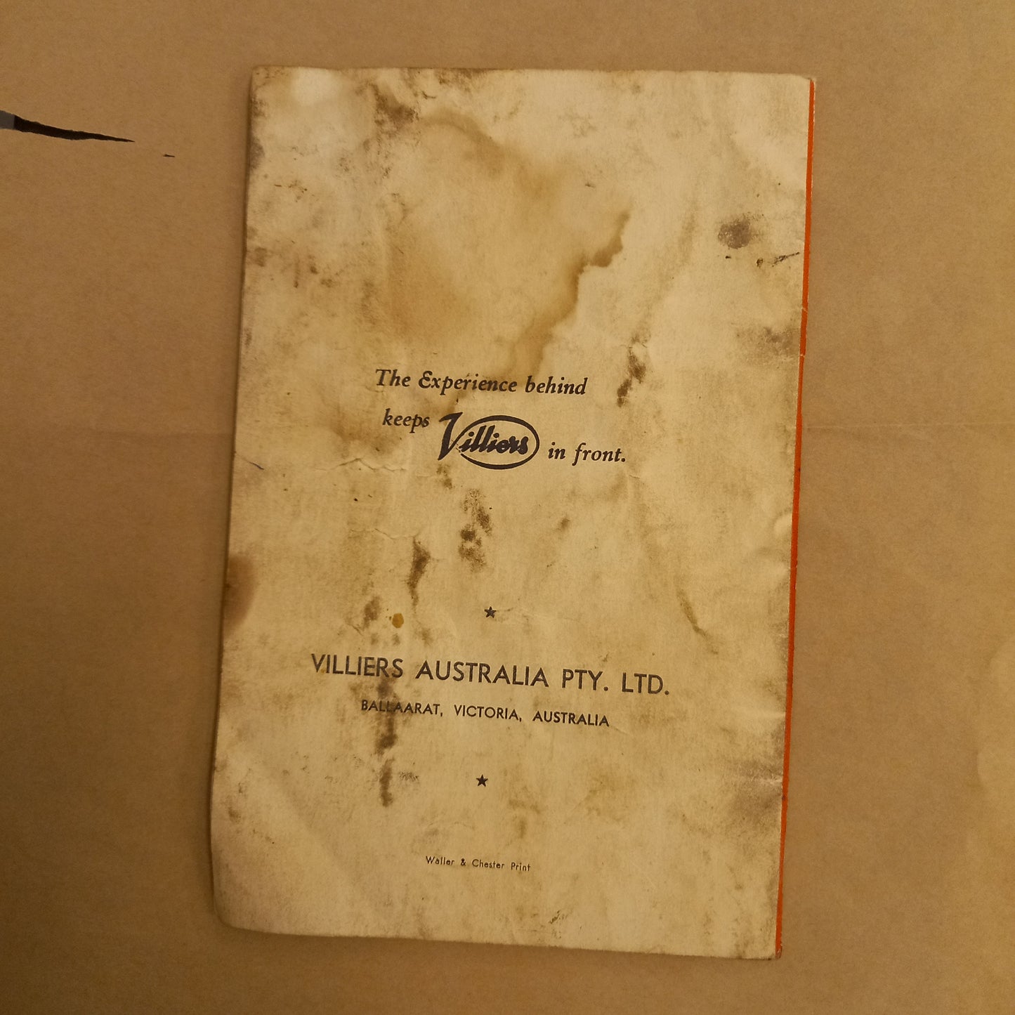 Villiers Mark 10 & 12 Four Stroke Engine – Operating Instructions and Spare Parts List-Manuals & Guides-Tilbrook and Co