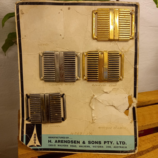 Vintage AROS Late 1960s Travelling Salesman's Buckle Sample Card 4069 1 3/8" of 4 Buckles-Vintage Haberdashery-Tilbrook and Co