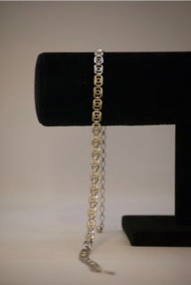 Vintage Flat Square Silver-Coloured Choker Necklace – 30 cm with Extender-Vintage Jewellery-Tilbrook and Co