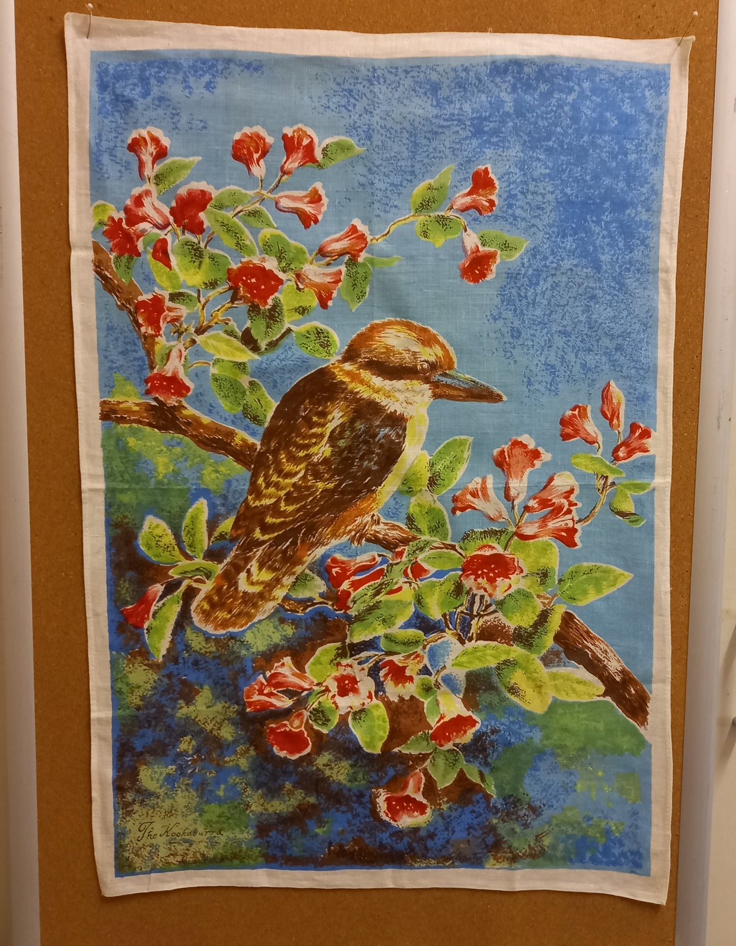 Vintage Kookaburra Souvenir Tea Towel – 100% Linen-Vintage Souvenir Linen Tea Towel-Tilbrook and Co