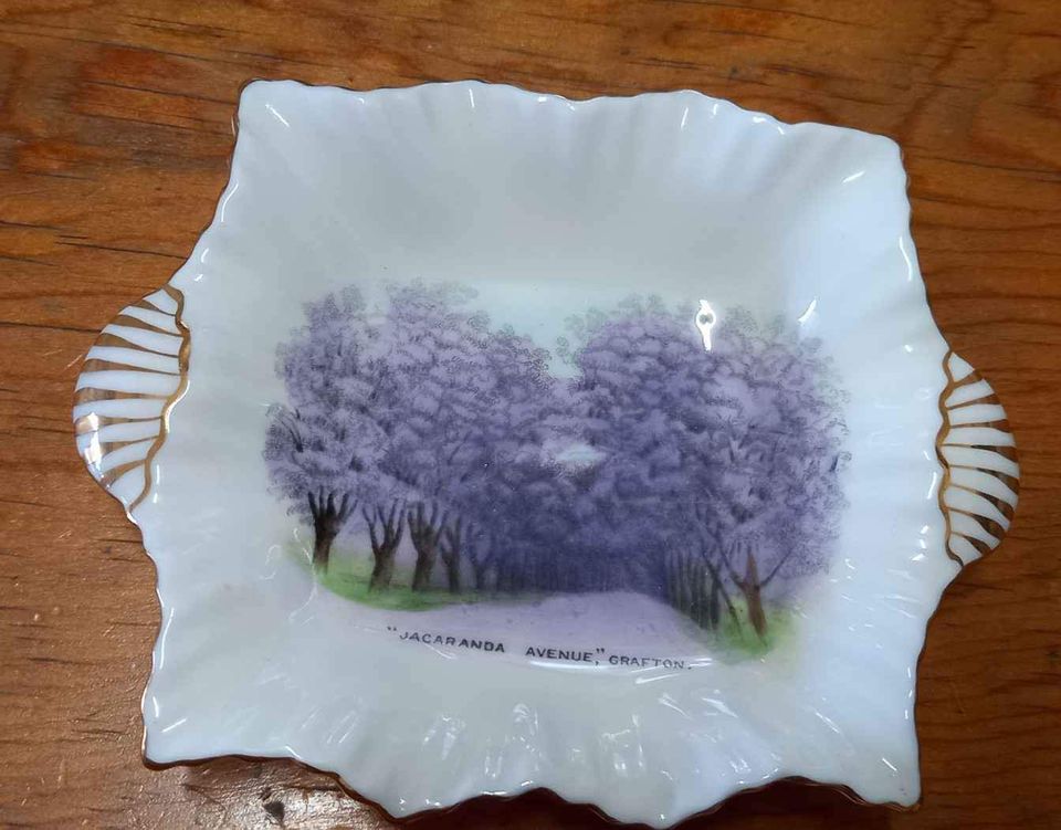Shelley Grafton Jacaranda Souvenir Pin Dish-Vintage Ceramics-Tilbrook and Co