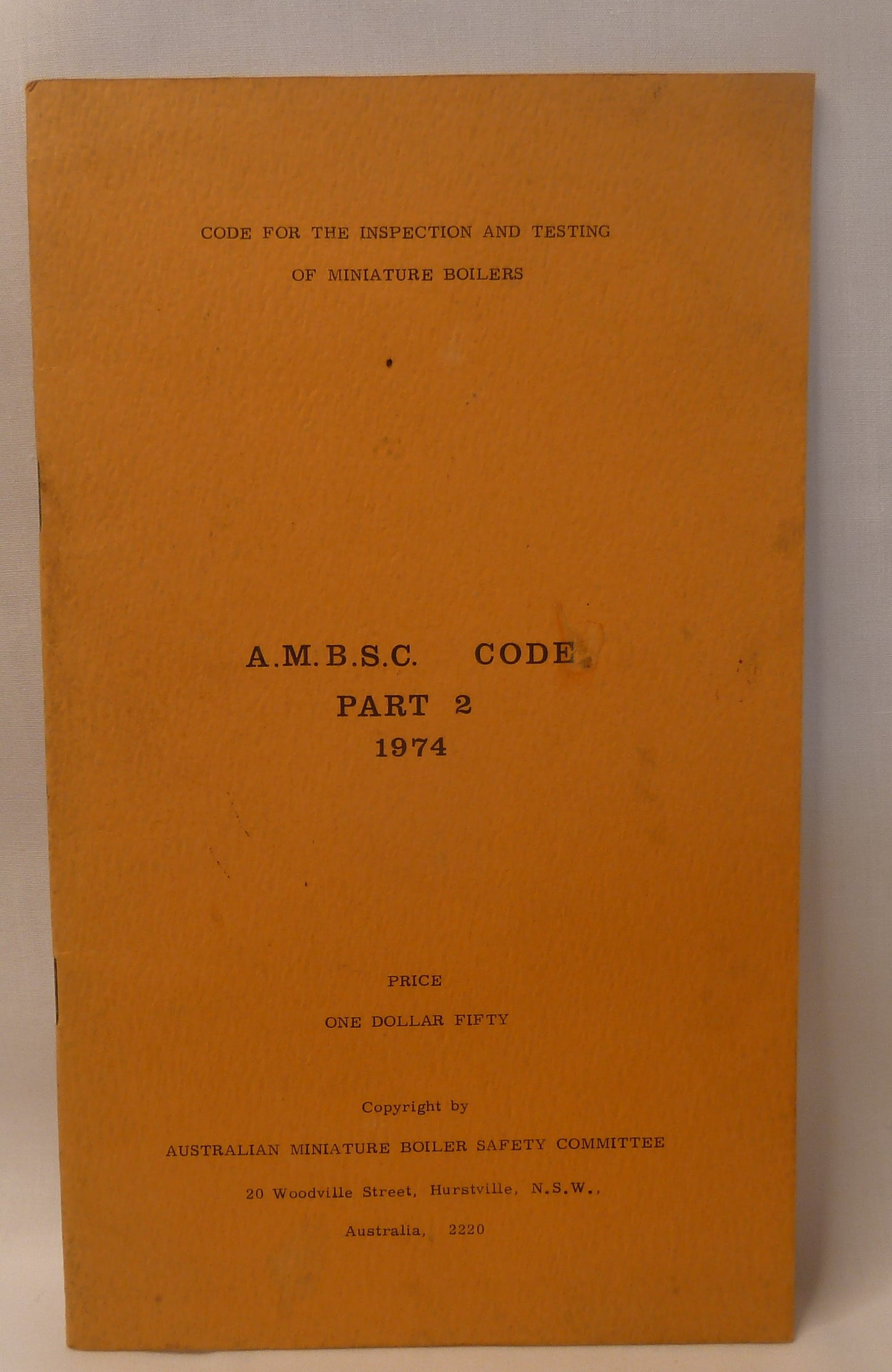 A.M.B.S.C. Code Part 2, 1974-Ephemera-Tilbrook and Co