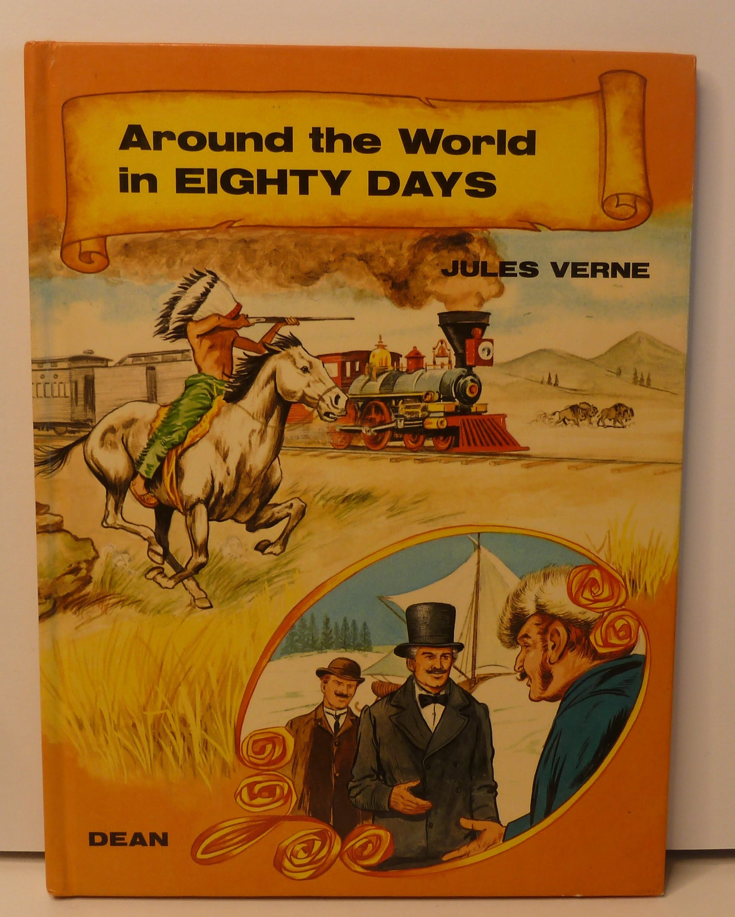 Around the World in Eighty Days by Jules Verne, Retold & Illustrated by Georgina Hargreaves (1987, Hardcover)-Vintage Children's Classic / Illustrated Fiction-Tilbrook and Co