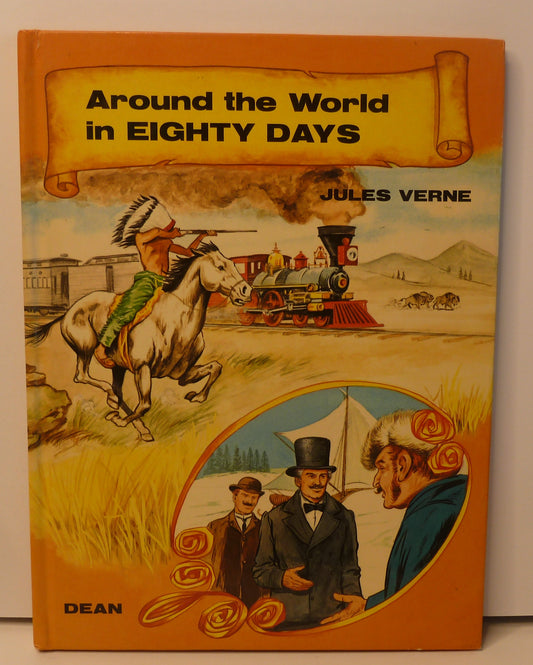 Around the World in Eighty Days by Jules Verne, Retold & Illustrated by Georgina Hargreaves (1987, Hardcover)-Vintage Children's Classic / Illustrated Fiction-Tilbrook and Co