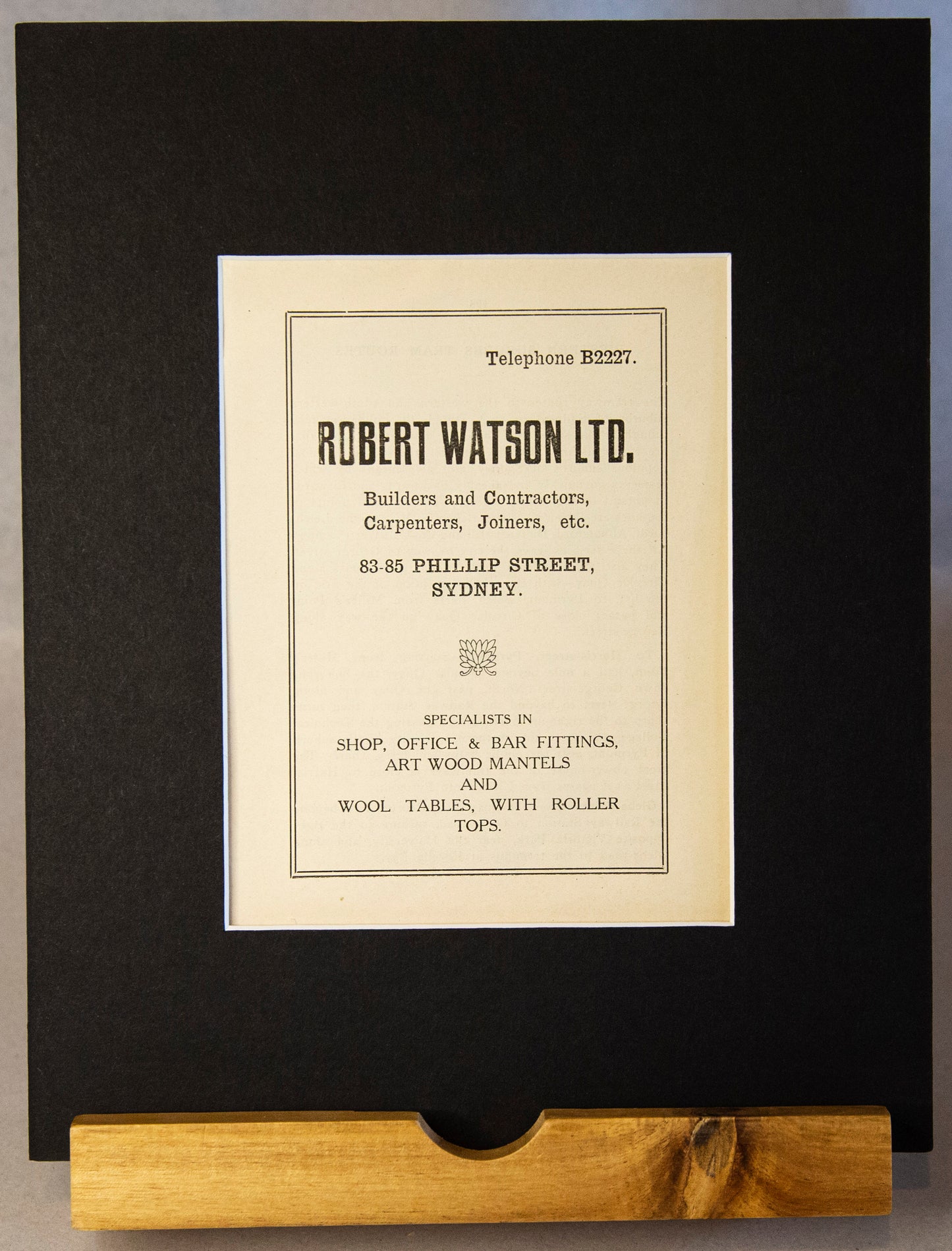 Original Vintage 1914 Robert Watson Ltd: Builders and Contractors, Carpenters, Joiners Advertisement-Vintage Ephemera-Tilbrook and Co