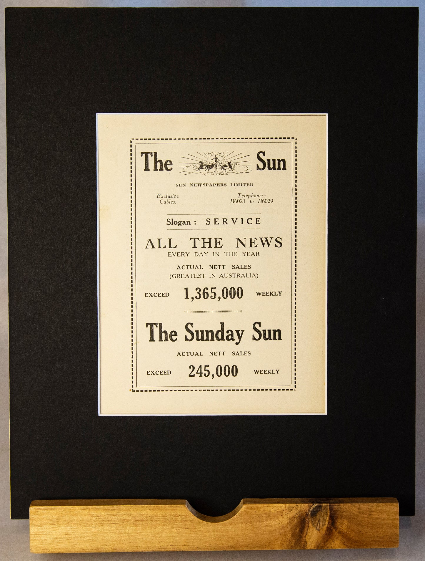 Original 1914 The Sun Advertisement – Vintage Sydney Newspaper Print-Vintage Ephemera-Tilbrook and Co
