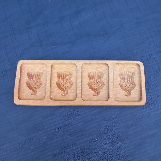 Vintage Wooden Shortbread Mould – Rectangular Thistle Design-Vintage Kitchenware / Baking Mould-Tilbrook and Co
