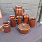 Wedgwood Sterling Brown Coffee Set – Coffee Pot, 6 Mugs, Milk Jug & Sugar Bowl with Lid-Vintage Coffee Set / Wedgwood Collectible-Tilbrook and Co