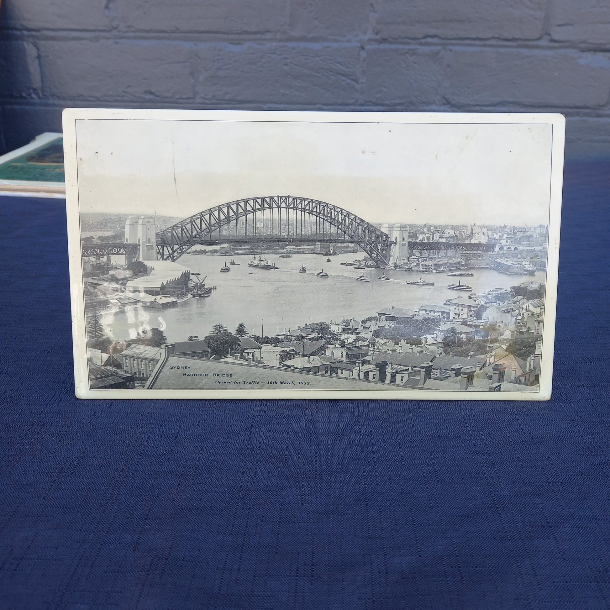 Sydney Harbour Bridge Souvenir Tin Picture – 1932 Opening Commemorative-Vintage Australian Souvenir / Advertising Memorabilia-Tilbrook and Co