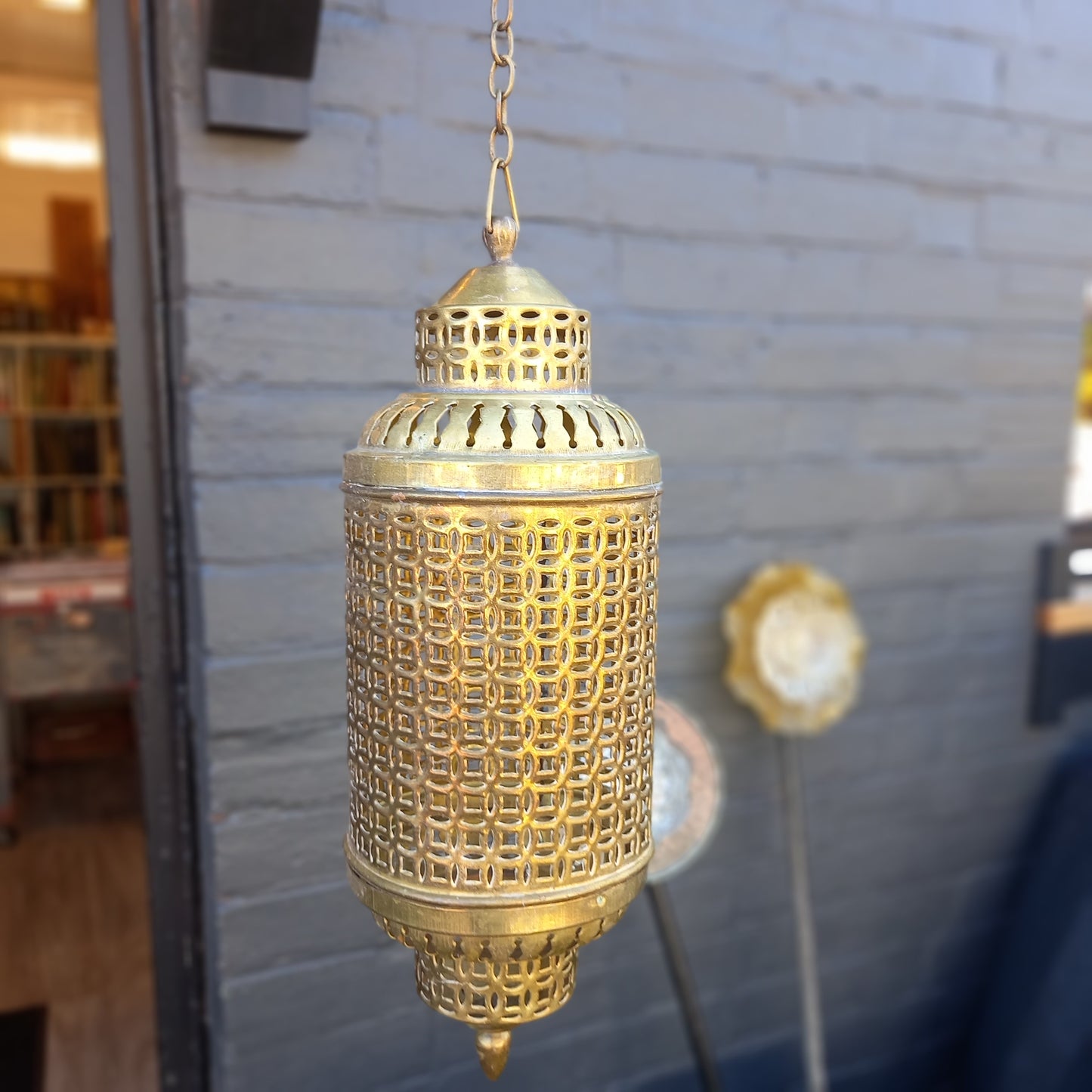 Brass Turkish Style Hanging Lamp – Vintage Bohemian Lighting-Vintage Hanging Lamp / Boho Lighting-Tilbrook and Co