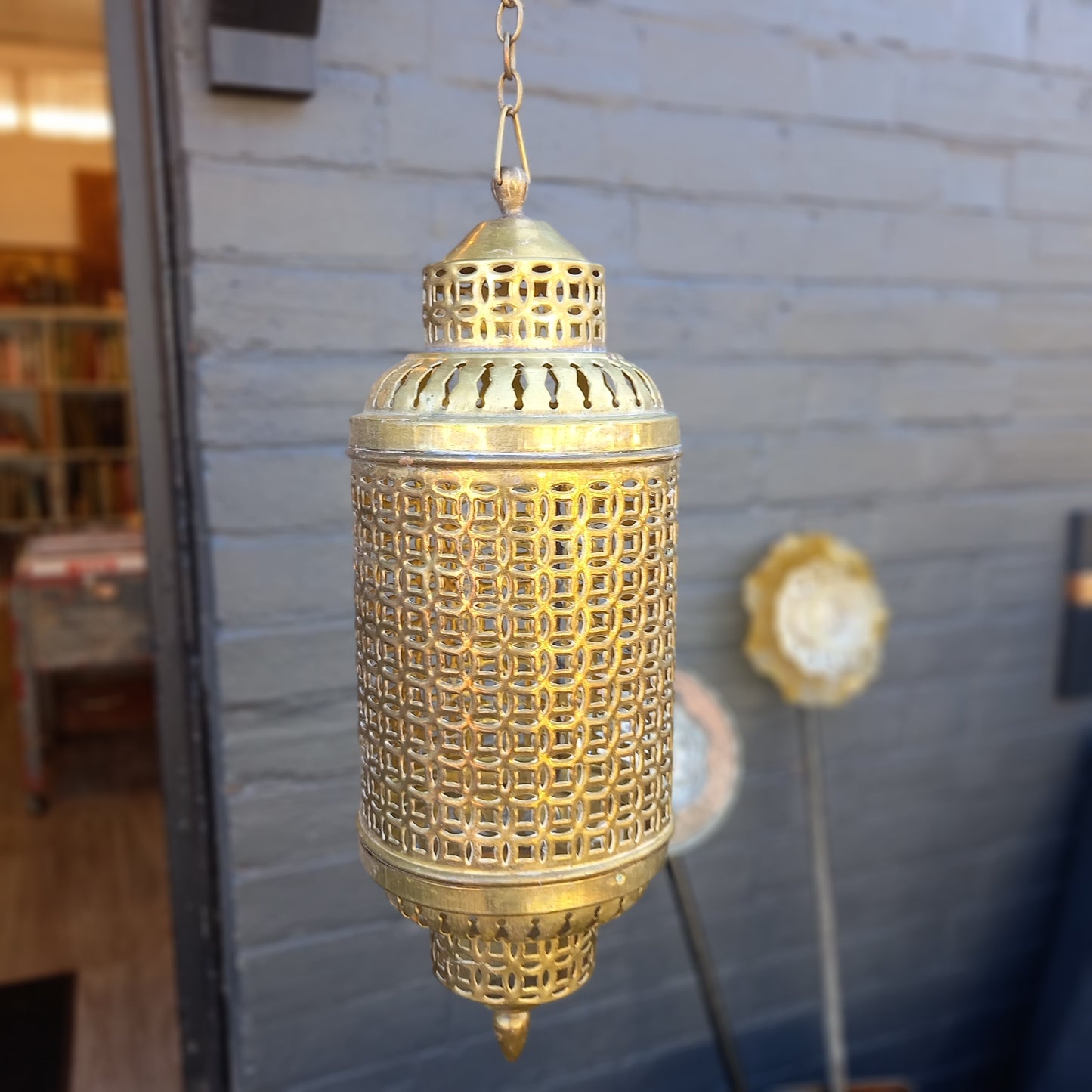 Brass Turkish Style Hanging Lamp – Vintage Bohemian Lighting-Vintage Hanging Lamp / Boho Lighting-Tilbrook and Co