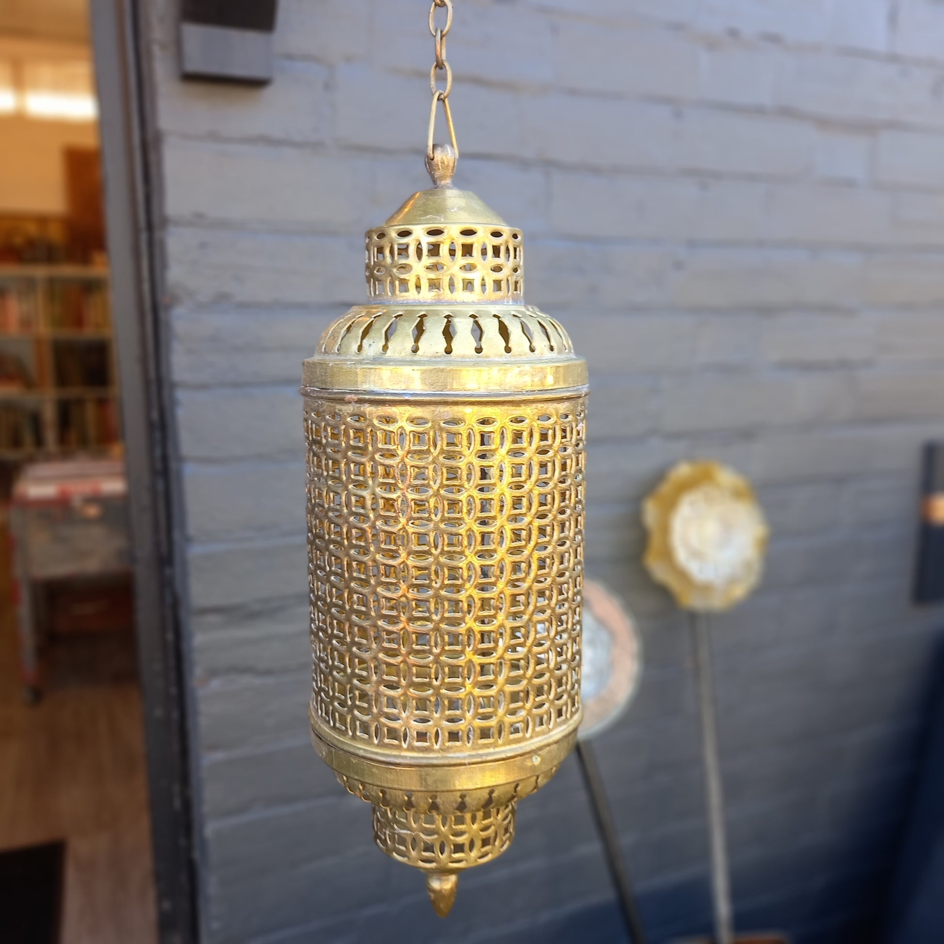 Brass Turkish Style Hanging Lamp – Vintage Bohemian Lighting-Vintage Hanging Lamp / Boho Lighting-Tilbrook and Co