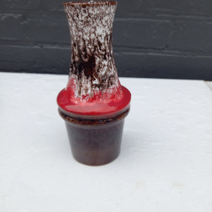 Vintage West German Scheurich Fabiola Vase No. 209-18 – Mid Century Pottery, 1970s WGP Ceramics, MCM Brown & Red-Vintage Vase-Tilbrook and Co