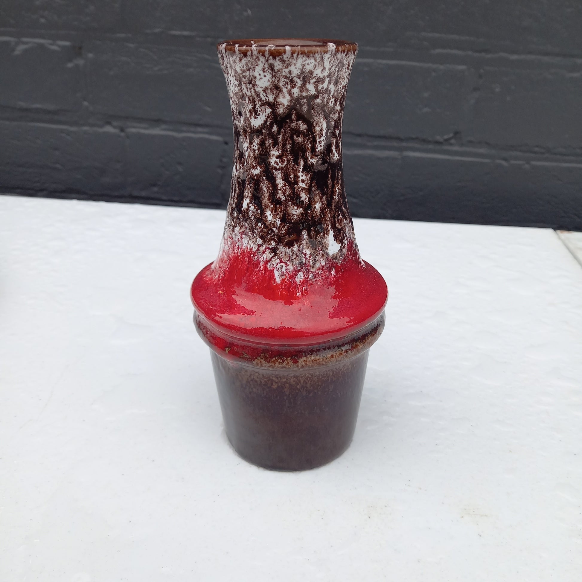 Vintage West German Scheurich Fabiola Vase No. 209-18 – Mid Century Pottery, 1970s WGP Ceramics, MCM Brown & Red-Vintage Vase-Tilbrook and Co