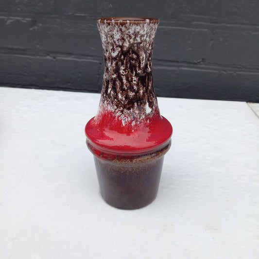 Vintage West German Scheurich Fabiola Vase No. 209-18 – Mid Century Pottery, 1970s WGP Ceramics, MCM Brown & Red-Vintage Vase-Tilbrook and Co