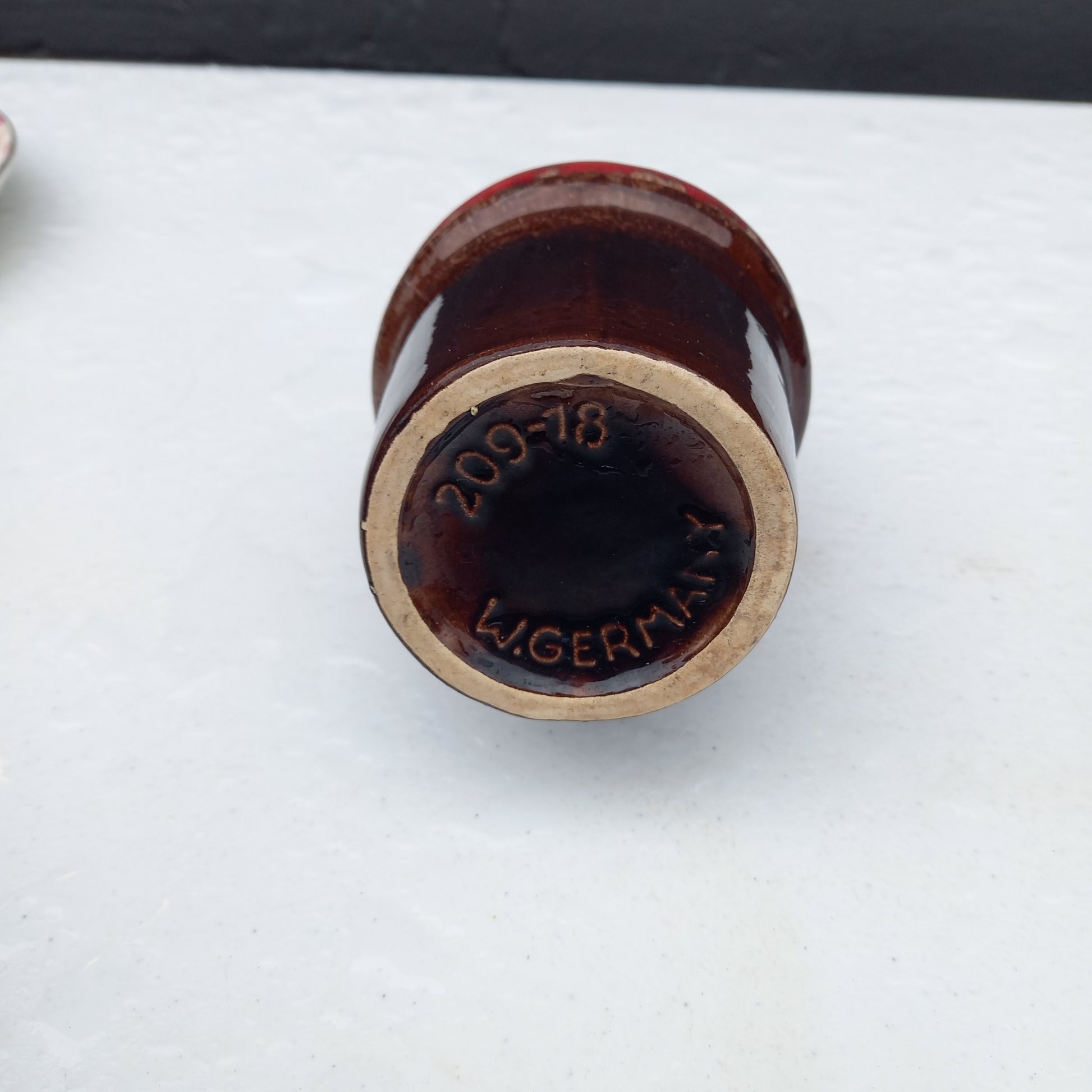 Vintage West German Scheurich Fabiola Vase No. 209-18 – Mid Century Pottery, 1970s WGP Ceramics, MCM Brown & Red-Vintage Vase-Tilbrook and Co