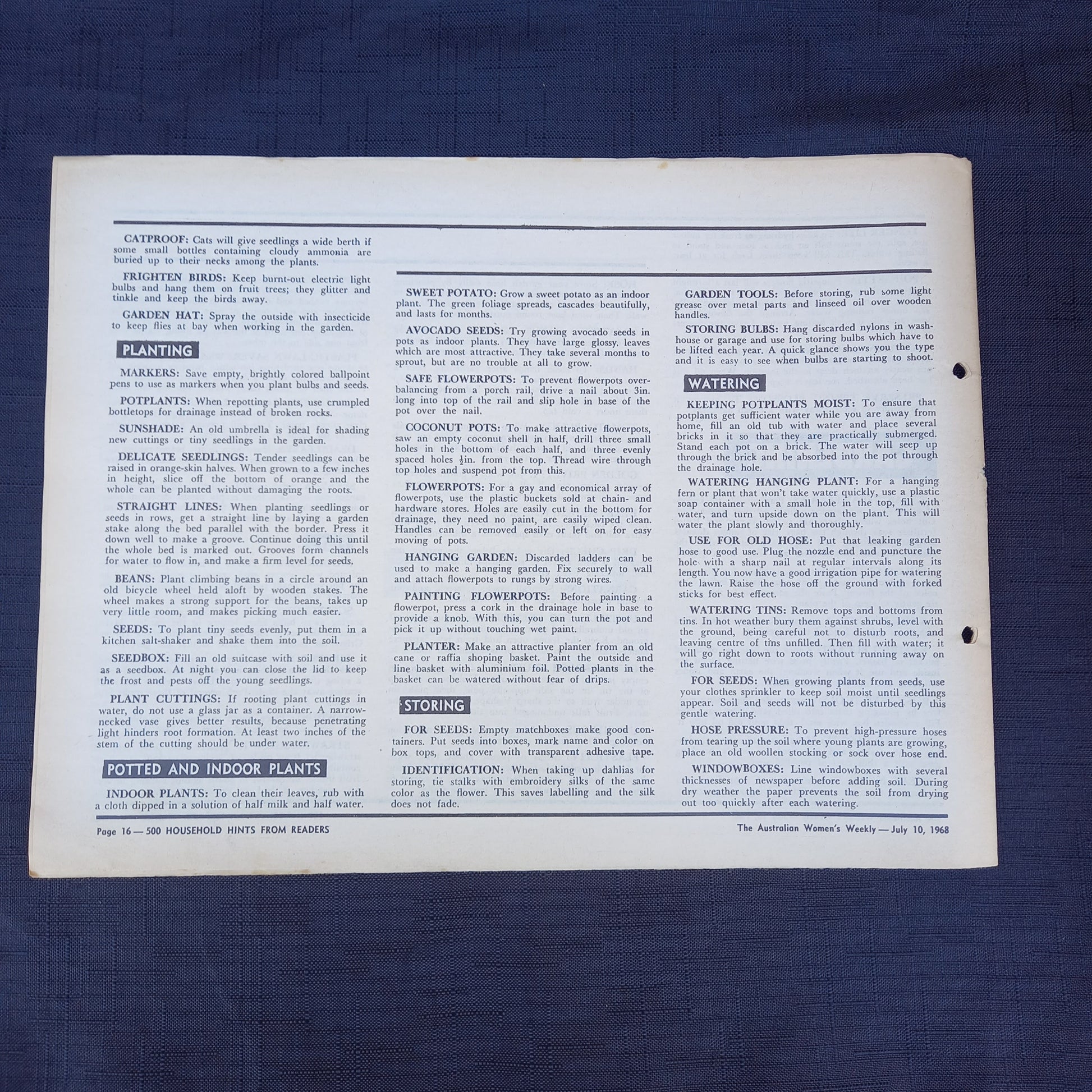 The Australian Women's Weekly Presents 500 Reader's Hints from Readers (1968 Supplement)-Ephemera-Tilbrook and Co