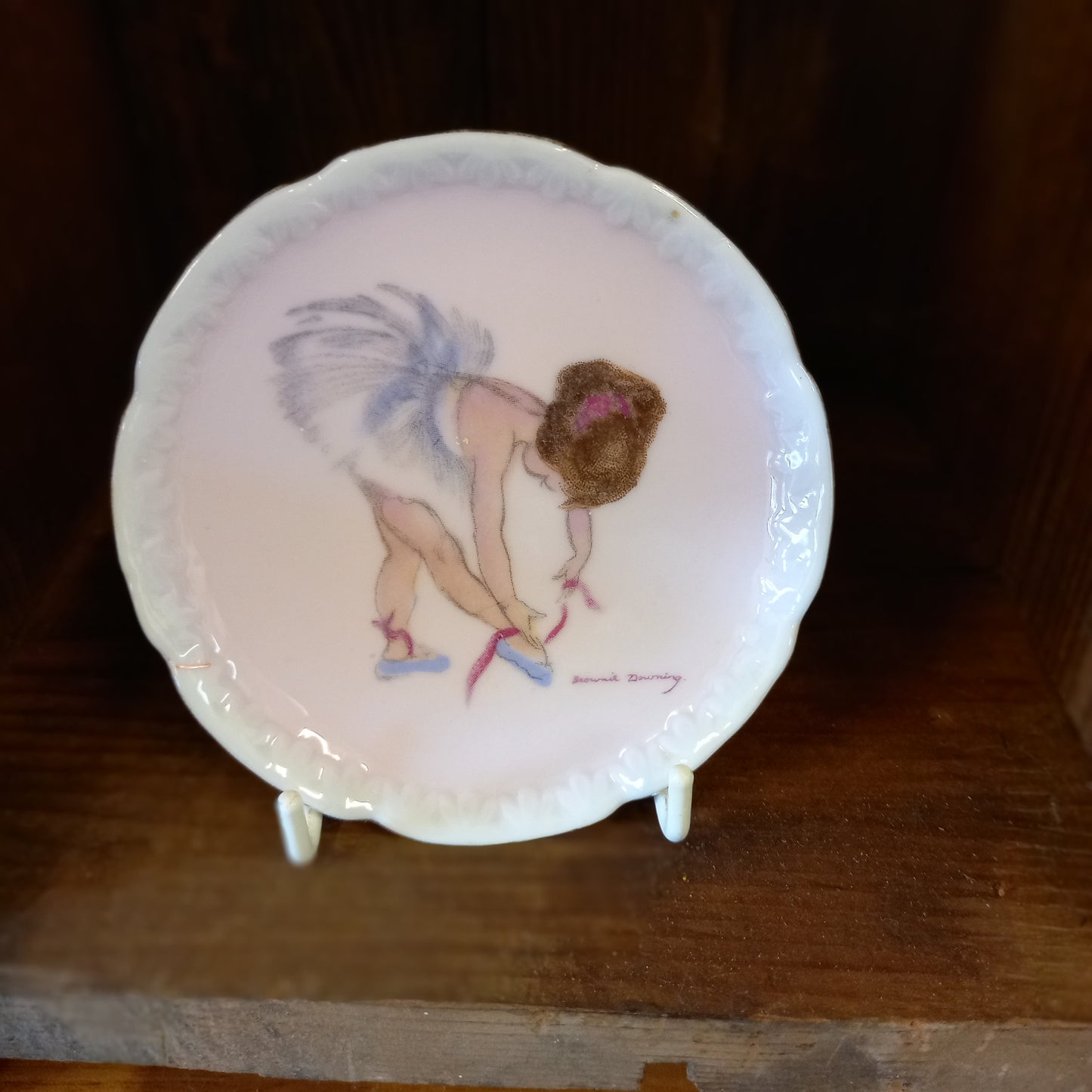 Beautiful Pink Ballerina Brownie Downing Plate-Decor-Tilbrook and Co