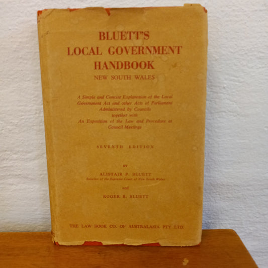 Bluett's Local Government Handbook, New South Wales (seventh edition) Bluett, Alistair & Roger Bluett-Book-Tilbrook and Co