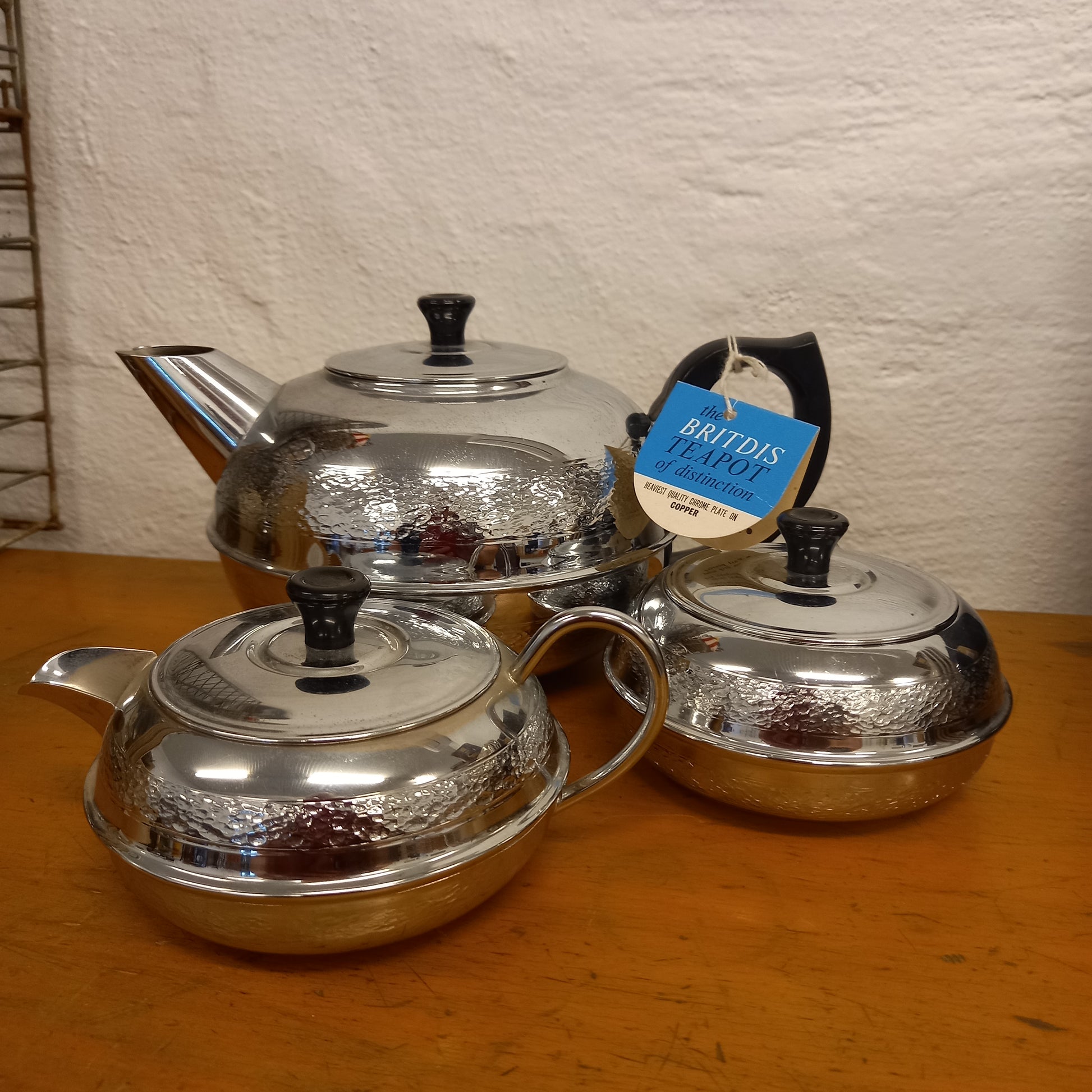 Britdis teapot 6 cup with milk jug and sugar bowl-Kitchenalia-Tilbrook and Co