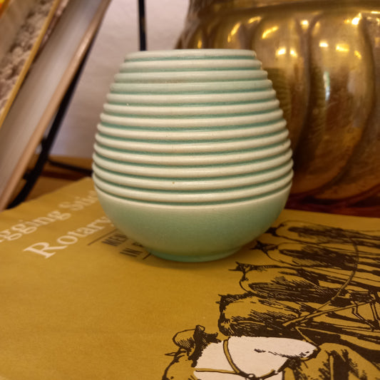 Carlton Ware Green Ribbed Vase-Decor-Tilbrook and Co