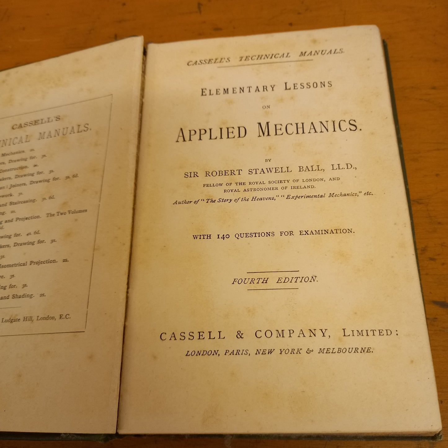 Cassell's Technical Manuals: Elementary Lessons on Applied Mechanics by Sir Robert Stawell Ball Ll.D-Book-Tilbrook and Co