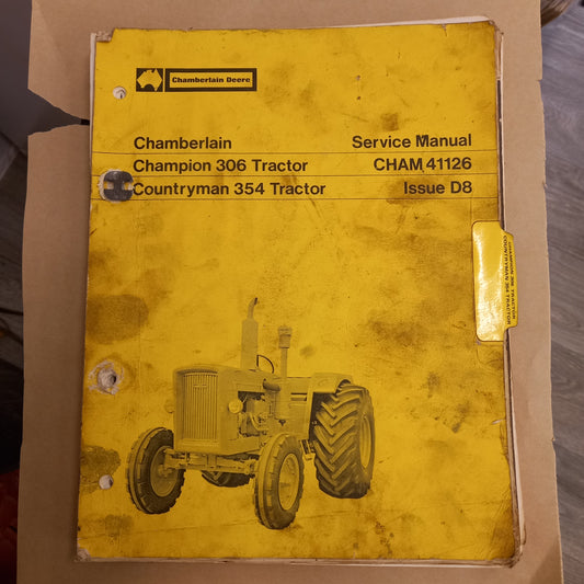 Chamberlain Champion 306 Tractor, Countryman 354 Tractor Service Manual CHAM 41126 Issue D8-Book-Tilbrook and Co