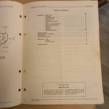 Chamberlain Disc Plow 14,18 (Serial no 10,001) 16, 20, 24 Operator's Handbook CHAM65103 Issue A4-Book-Tilbrook and Co